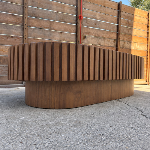 Oval fluted coffee table - fluted,
