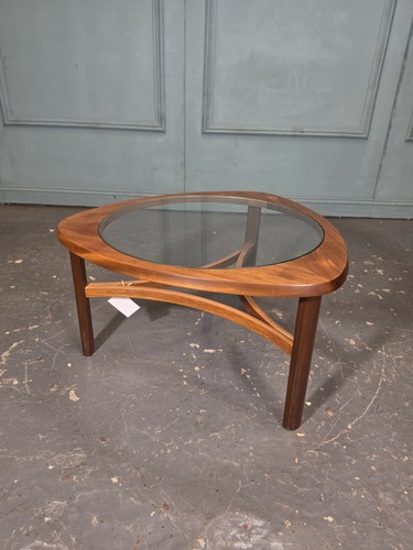 Teak mid century glass - mid, top